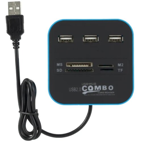  JWD-U35 USB hub i čitač kartica 2u1, Plavi Cene