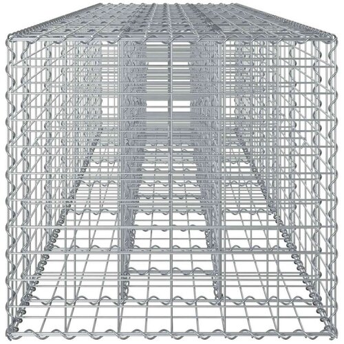  Gabionski uzdignuti krevet 2 pcs Srebrno 260 x 60 x 55 cm Slike