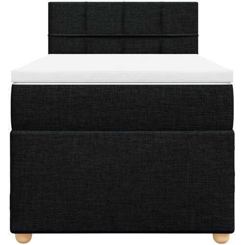  Krevet s oprugama i madracem crni 90x200 cm od tkanine Slike