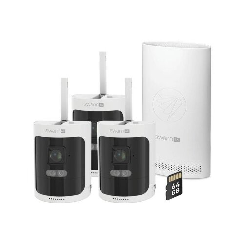 Swann Nadzorna kamera Allsecure 4K, brezžična 64GB SD kartica, 3x kamera - komplet Cene