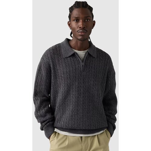 Levi's Mason Collared Quarter Zip Pulover obscidian heather Cene
