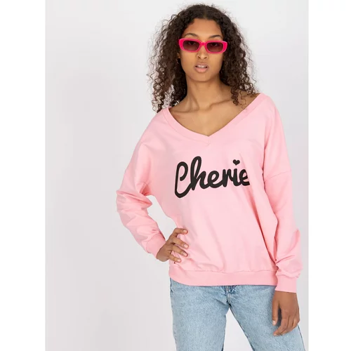 Fashion Hunters Light pink and black sweatshirt with an oversize print