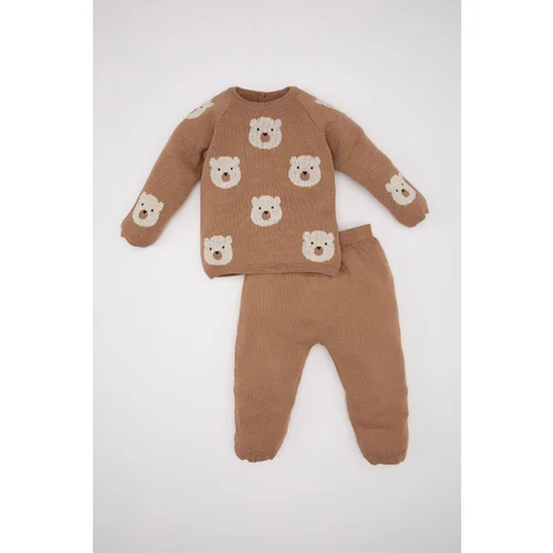 Defacto Baby Boy Bear Printed Sweater Bottom Set of 2