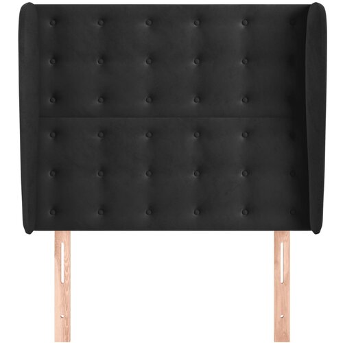  Uzglavlje s u&amp;scaron;ima crno 103x23x118/128 cm bar&amp;scaron;unasto Slike