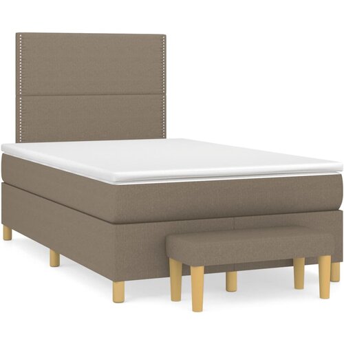 VidaXL Box spring postelja z vzmetnico taupe 120x190 cm blago Slike