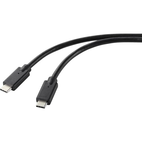 Renkforce USB polnilni kabel USB 2.0 USB-C&reg; vtič\, USB-C&reg; vtič 1.00 m črna TPE pla&scaron;č RF-5251918, (20537790) Cene