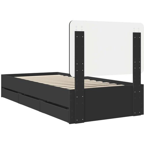  Okvir za krevet Crna 90 x 200 cm Inženjersko Drvo - Crna 90 x 200 cm Slike