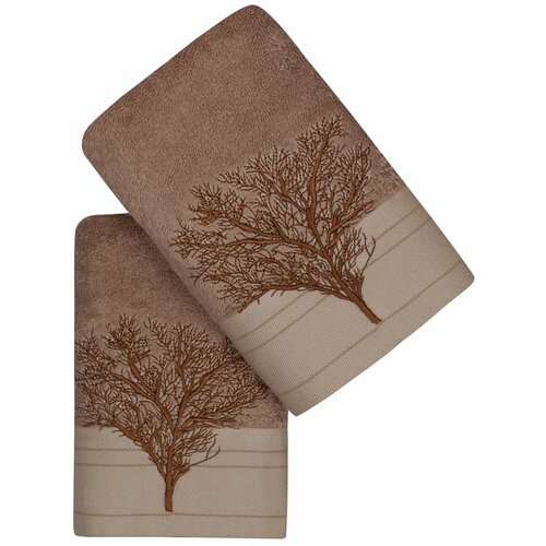 L'essential Maison infinity - light brown light browncream hand towel set (2 pieces) Slike