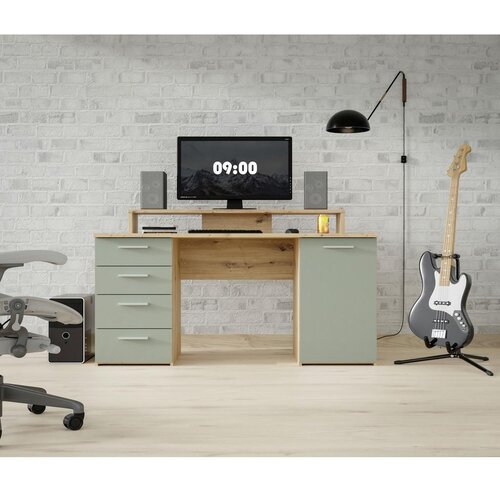 Modern Living Pisalna Miza Net, Žajbljevo Zelena, Barva Hrasta Slike