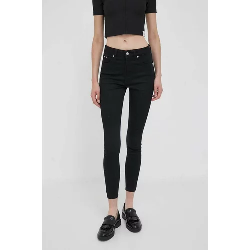Calvin Klein Jeans Kavbojke ženski, črna barva