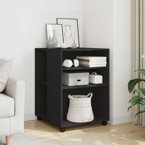 Furnova Stranska mizica s kolesi črna 55x60x78 cm inženirski les, (21915569) Slike