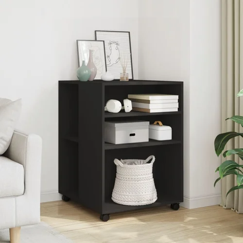 Furnova Stranska mizica s kolesi črna 55x60x78 cm inženirski les, (21915569)