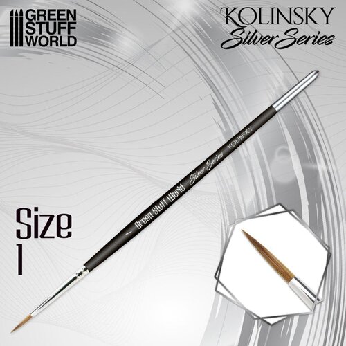 Green Stuff World SILVER SERIES Kolinsky Brush Size 1 | Četkica za minijature Cene