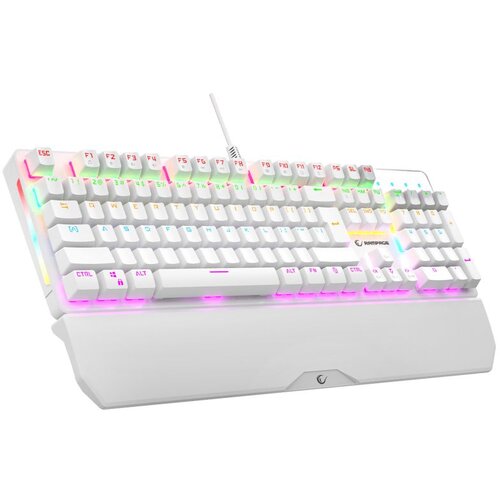  Tastatura gaming RAMPAGE KB-R86 UMBRA White USB Rainbow Illuminated Blue Switch US Layout English Mechanical Gaming Keyboard, 4 Cijene