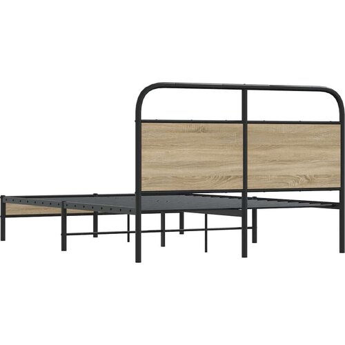 VidaXL okvir kreveta bez madraca dimljena boja hrasta 140x190cm drveni Slike