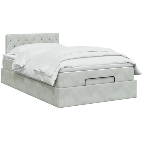  Krevet od pjene s madracem i LED-om Svjetlosiva 120 x 190 cm - Svjetlosiva 120 x 190 cm Kristal s dugmadima Slike