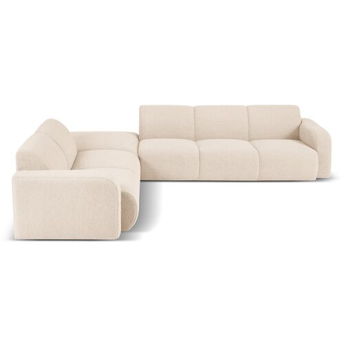 Micadoni Home bež kotna sedežna garnitura iz tkanine boucl&amp;eacute; (levi kot) molino &amp;ndash; Slike