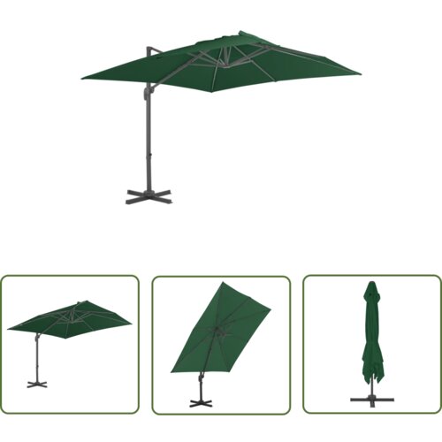  The Living Store Previsni senčnik z aluminijastim drogom 400x300 cm zelen - Previsni Senčnik, (21743146) Cene