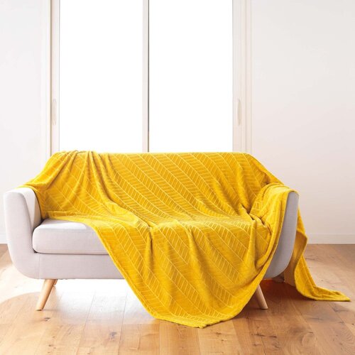 Douceur d intérieur Rumeno pregrinjalo iz mikroflanele 180x220 cm Arya – Cene