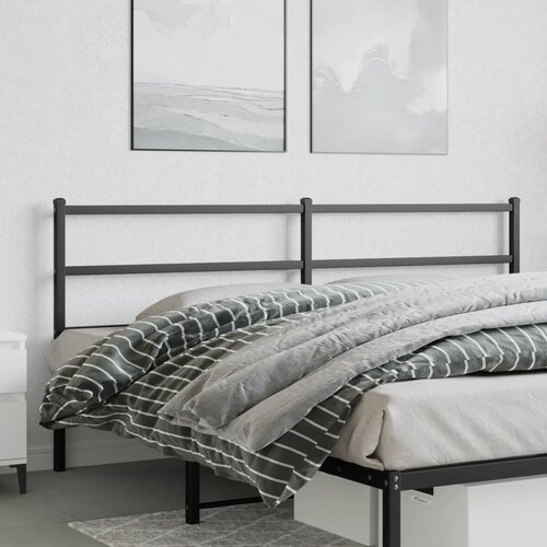 VidaXL Metalno uzglavlje crno 180 cm Slike