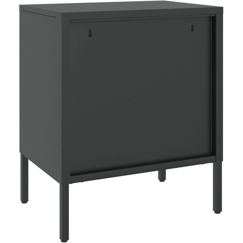  Noćni ormarići 2 kom crni 50 x 35 x 60 cm od stakla i čelika Slike