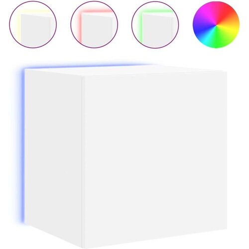  Zidni TV ormarići s LED svjetlima 2 kom bijeli 40 5x35x40 cm Slike