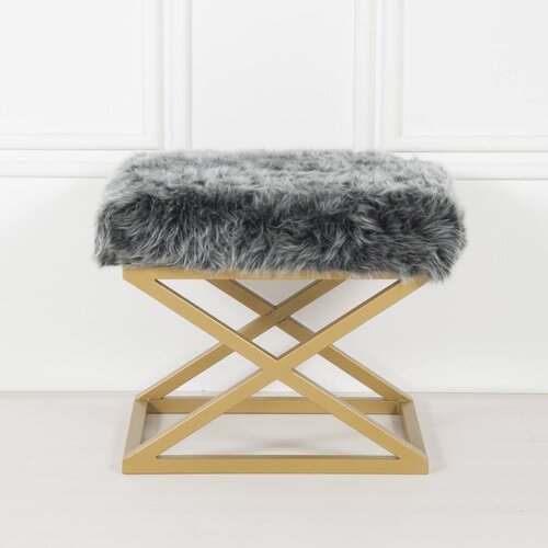 Atelier Del Sofa Tabure 50x42x40cm, Zlatno-Sivo Cene
