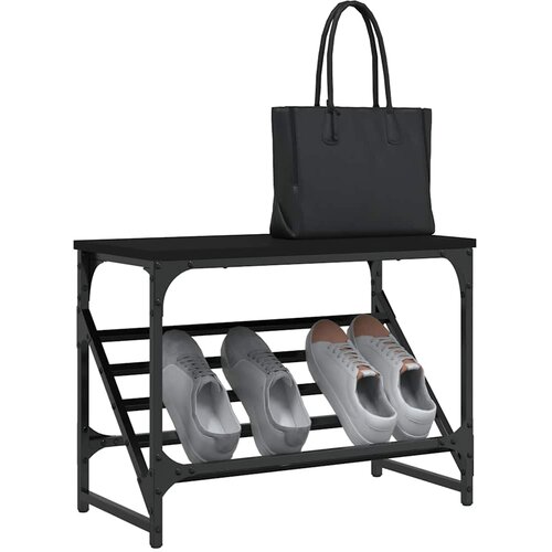  Stalak za cipele crni 60x30x45 cm od konstruiranog drva Slike