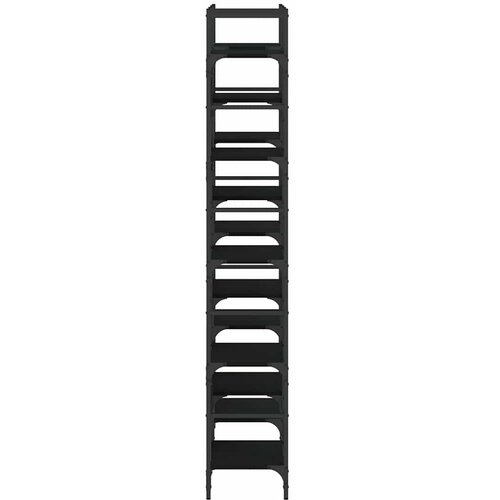 Police za knjige crne 127,5 x 28,5 x 172,5 cm konstruirano drvo Slike