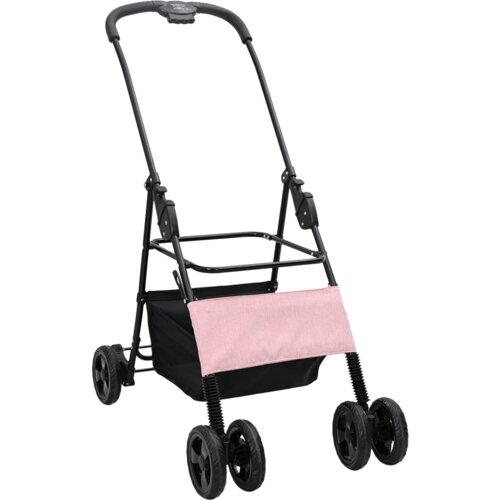 VidaXL Sklopiva kolica za kućne ljubimce Ružičasta 81 x 47 x 99 cm Slike