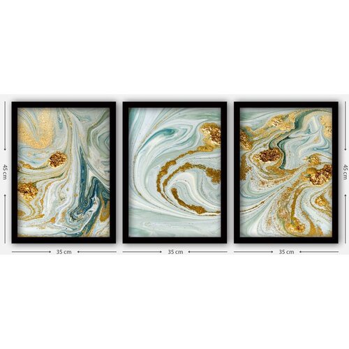 Wallity 3SC116 Multicolor Decorative Framed Painting (3 Pieces) Slike