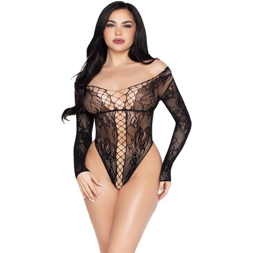 Leg Avenue Net and Lace Teddy 89370 Black Cijene