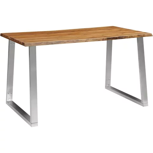  Jedilna miza 140x80x75 cm trakacijev les in nerjaveče jeklo