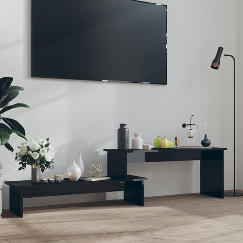 VidaXL TV omarica visok sijaj črna 180x30x43 cm iverna plo&amp;scaron;ča Slike