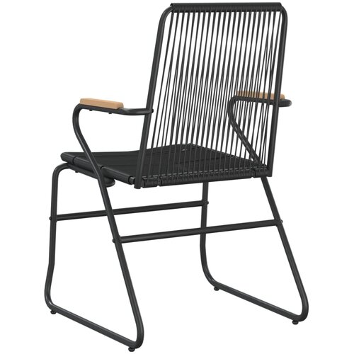  Vrtne stolice 2 kom crne 58 x 59 x 85,5 cm od PVC ratana Slike