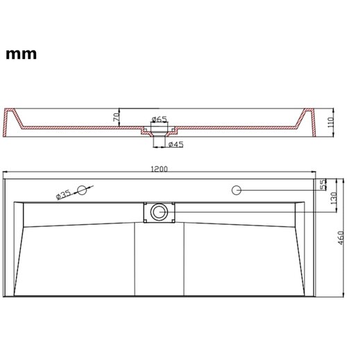  Umivaonik od lijevanih minerala/mramora 120 x 46 x 11 cm bijeli Slike