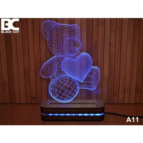 Black Cut 3D lampa sa 9 različitih boja i daljinskim upravljačem - meda ( A11 ) Cene