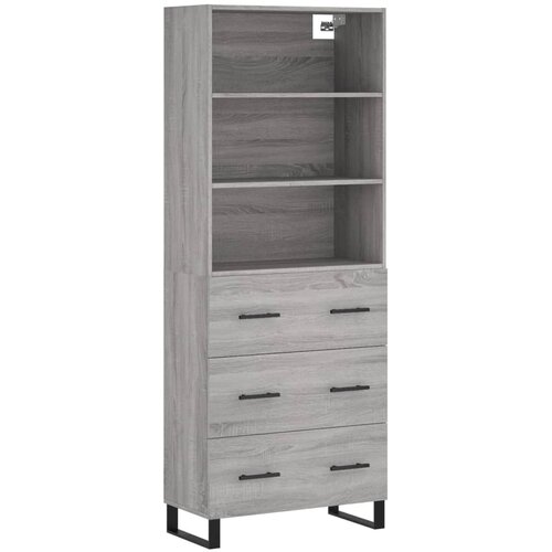 Maison Chic Visoka Komoda - Predalnik siva sonoma 69,5x34x180 cm inženirski les, (21720929) Slike