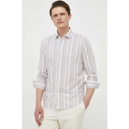 Sisley Pamučna košulja za muškarce, boja: bež, regular, s klasičnim ovratnikom