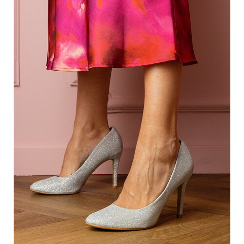 D/CEO marka niezdefiniowana Silver stiletto pumps with glitter finish Ursana Cene