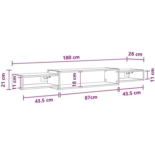  ormar za montažu na zid Zidna montaža Hrast sonoma - Hrast sonoma 180 cm Slike