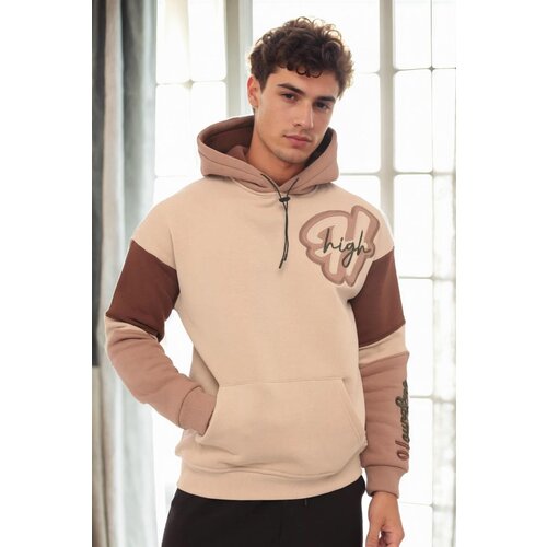 Dewberry 71185 Embroidered Oversize Mens Sweatshirt-BEIGE Cijene