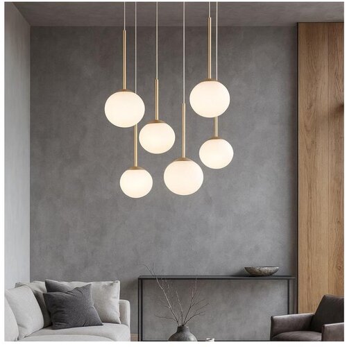  Ondaluce - Visilica na sajli JEWEL 6xE14/10W/230V &Oslash; 55 cm zlatna/bela Cene