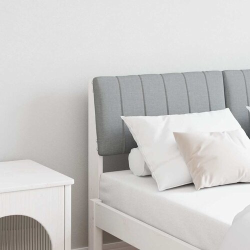 vidaXL Tapecirano vzglavje Svetlo siva 120 cm Masivno borovo les Cene