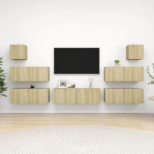 vidaXL komplet TV omaric 7-delni sonoma hrast iverna plošča