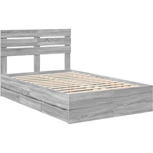  Krevetna konstrukcija Siva Sonoma 120 x 190 cm Inženjersko Drvo 196 x 123 x 100 cm Slike