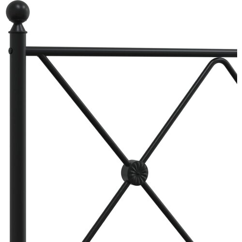  Metalni okvir za krevet s uzglavljem crni 160x200 cm Slike