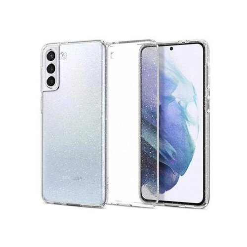 Spigen liquid Crystal ovitek za Samsung Galaxy S21 G991 prozoren z ble&amp;scaron;čicami Slike