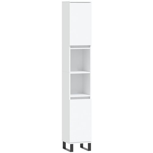 Maison Chic Kopalniška omarica - Kopalniški kabinet bela 30x30x190 cm inženirski les, (21795025) Cene