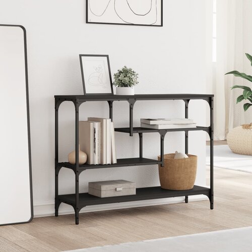  Konzolni stol crni 100 x 30 x 75 cm od konstruiranog drva Slike